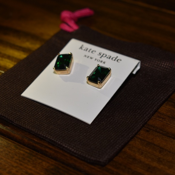 kate spade Jewelry - Kate Spade Emerald Stud Earrings